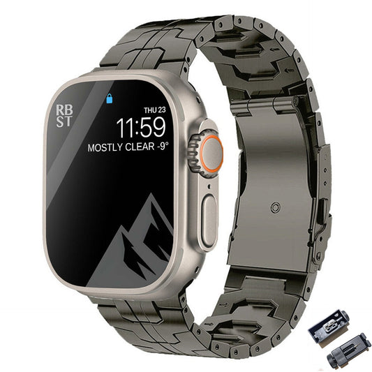 Titanium Alloy Watch Strap - Iron Man Safety Catch Titanium Band Metal Strap