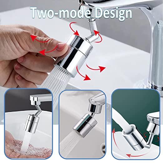 Splash Filter Faucet, 720 Rotatable Faucet Sprayer Head with Durable Copper, Anti-Splash, Oxygen-Enriched Foam, 4-Layer Net Filter, Leakproof Design with Double O-Ring