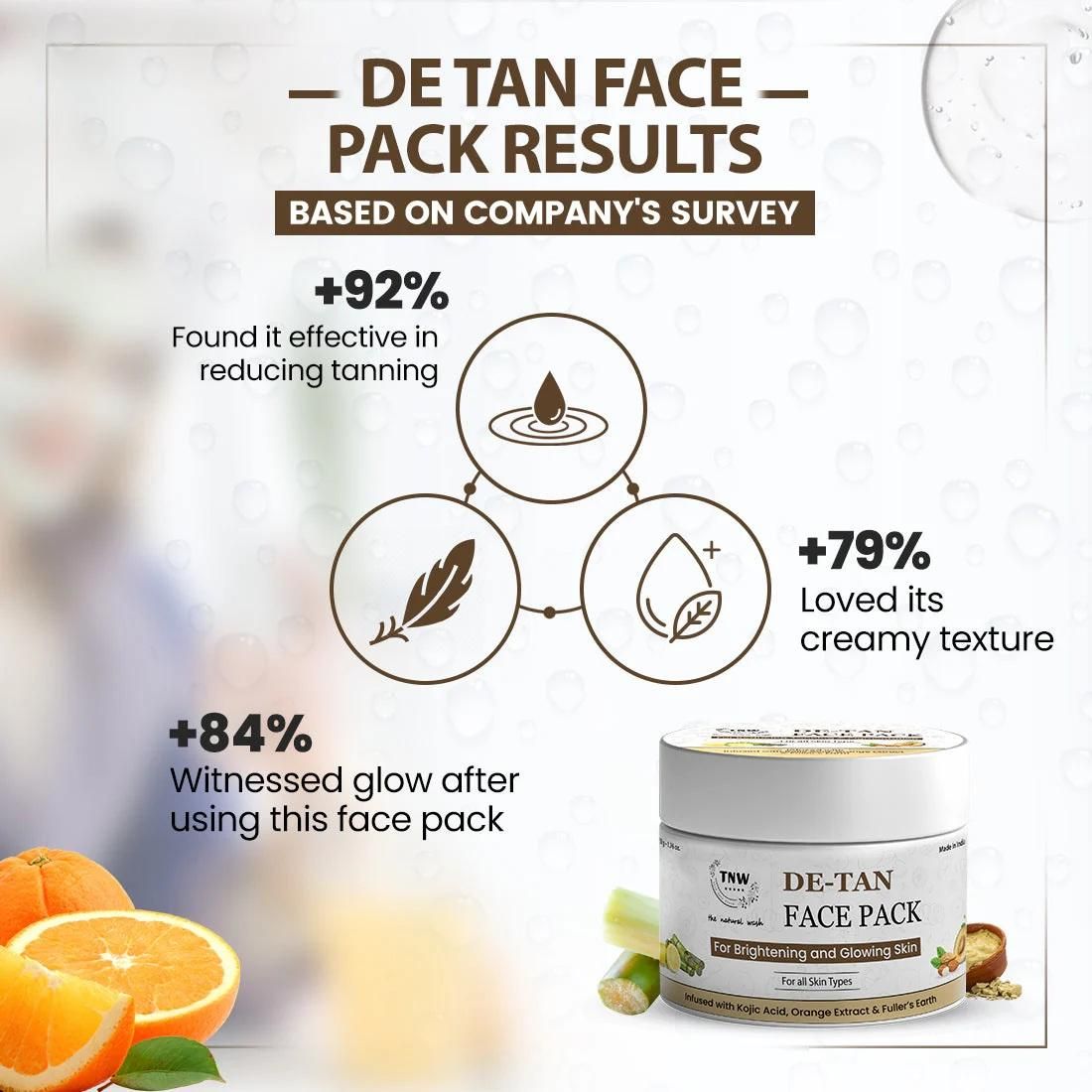 DE-Tan Face Pack for Glowing & Radiant Skin By TNW 50gm