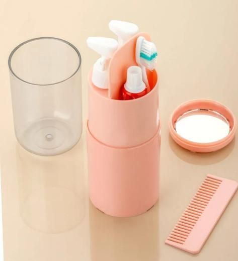Plastic Toiletries Lotion Shampoo Travel Bottle Portable Travel Cup Kit Set 6 In 1