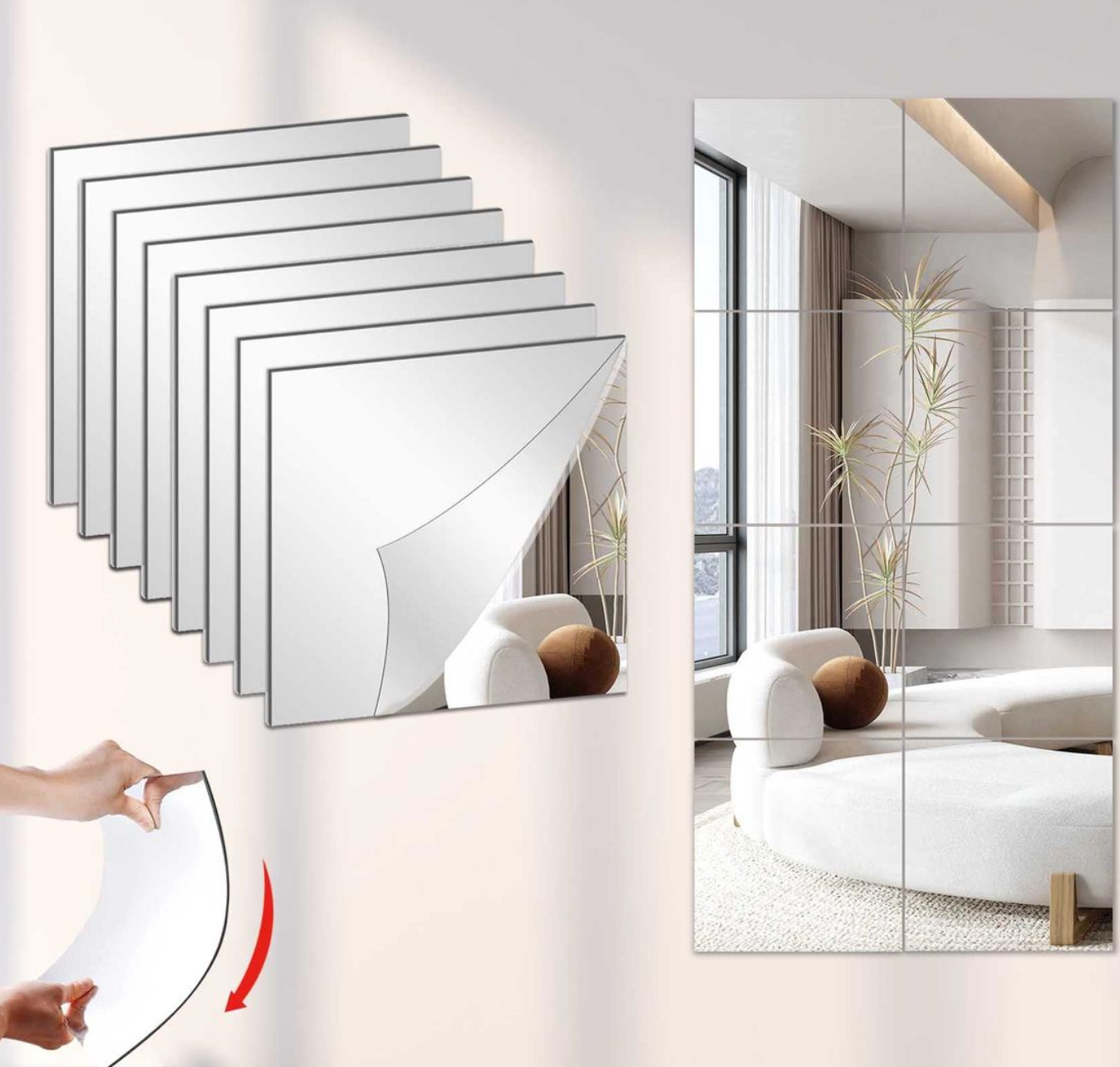 Combo of Oval Shape & Square Shape Mirror (Pack of 2)