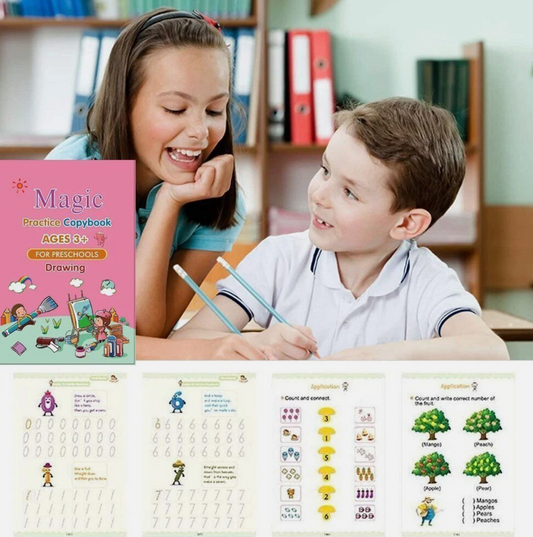 Magic Book Set of 2 ( 8 Book + 20 Refill+2 Pen+2 Grip)