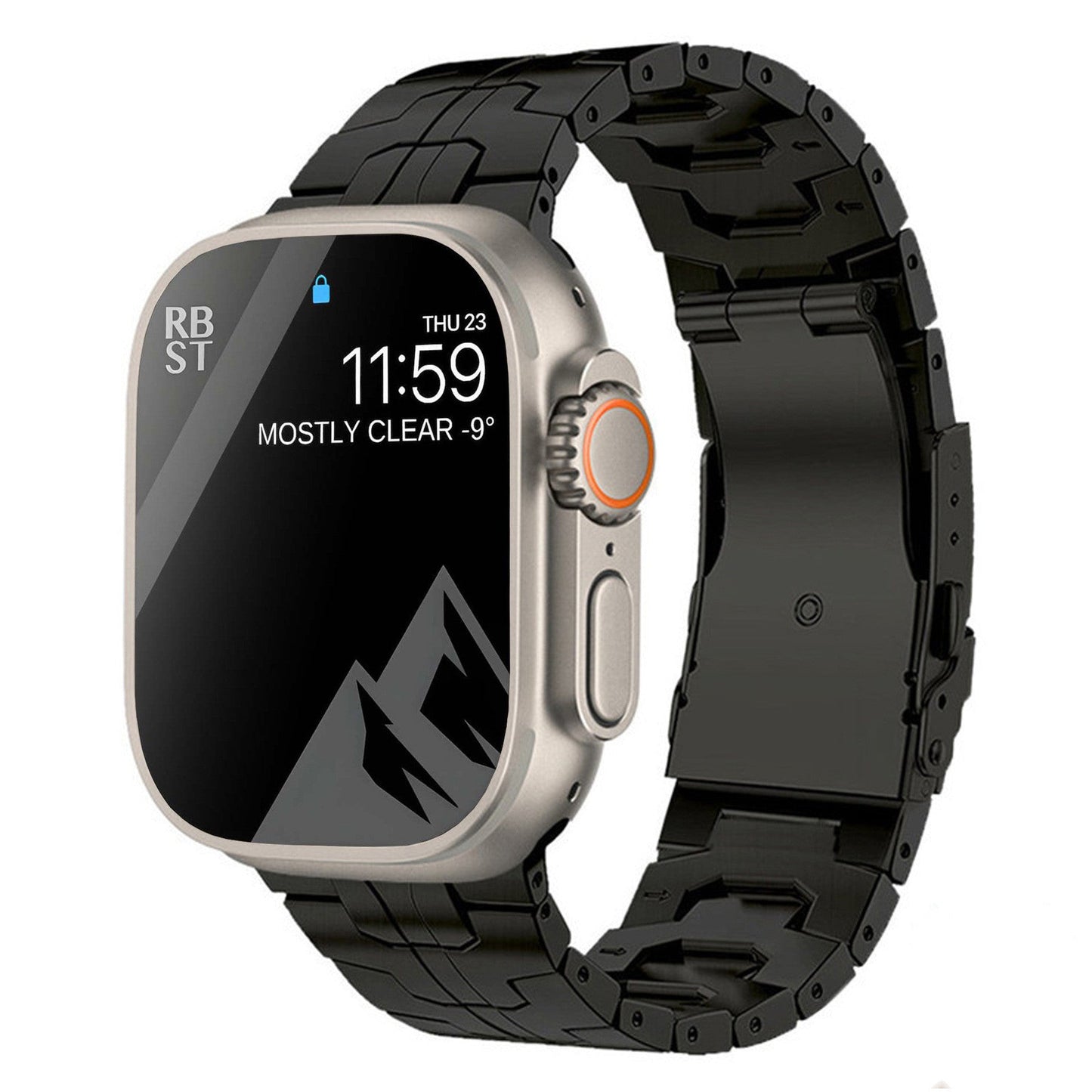 Titanium Alloy Watch Strap - Iron Man Safety Catch Titanium Band Metal Strap