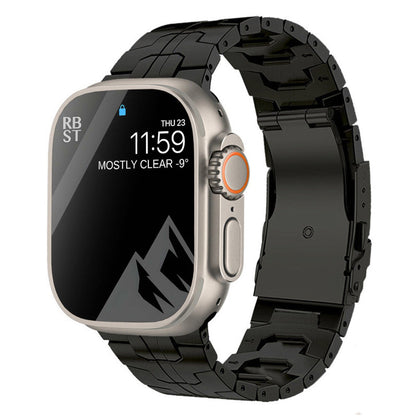 Titanium Alloy Watch Strap - Iron Man Safety Catch Titanium Band Metal Strap