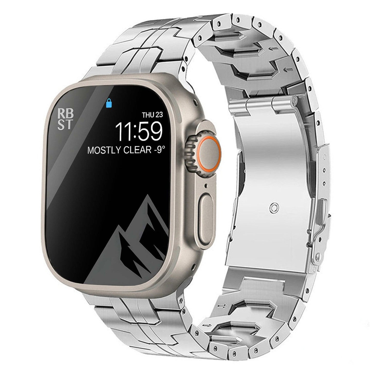 Titanium Alloy Watch Strap - Iron Man Safety Catch Titanium Band Metal Strap