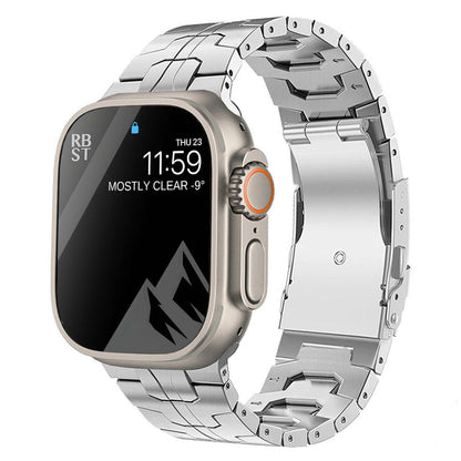 Titanium Alloy Watch Strap - Iron Man Safety Catch Titanium Band Metal Strap