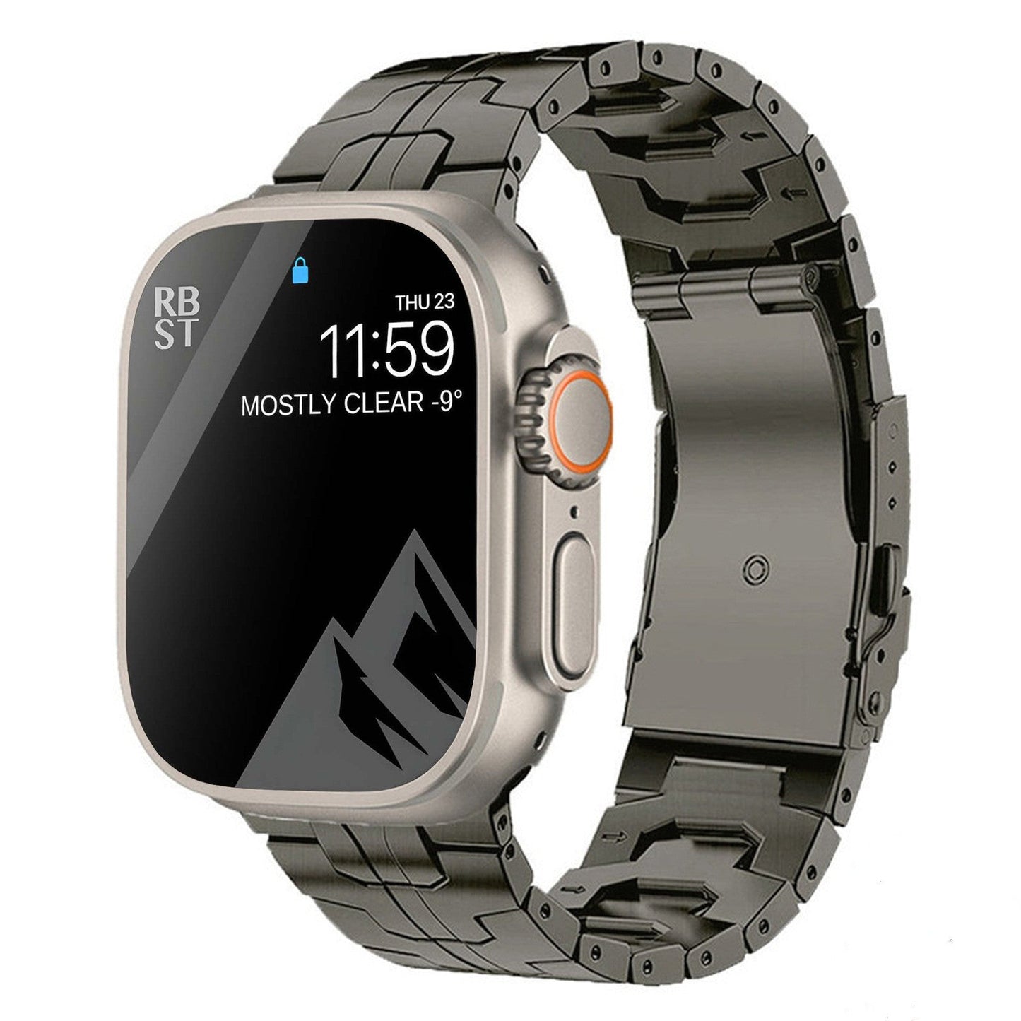 Titanium Alloy Watch Strap - Iron Man Safety Catch Titanium Band Metal Strap
