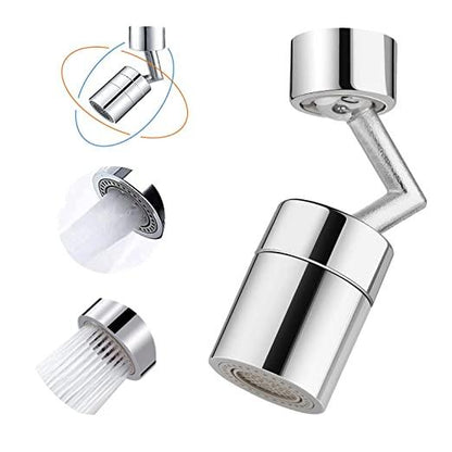 Splash Filter Faucet, 720 Rotatable Faucet Sprayer Head with Durable Copper, Anti-Splash, Oxygen-Enriched Foam, 4-Layer Net Filter, Leakproof Design with Double O-Ring