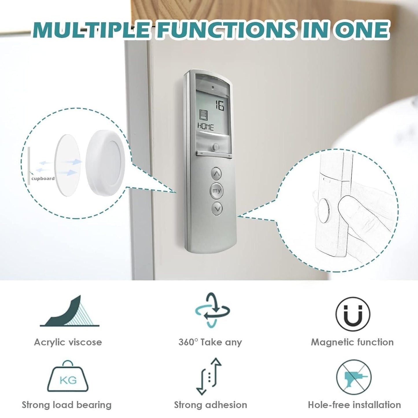 Magnetic Remote Wall Mount Holder (Pack of 5)