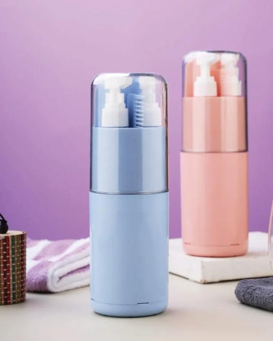 Plastic Toiletries Lotion Shampoo Travel Bottle Portable Travel Cup Kit Set 6 In 1