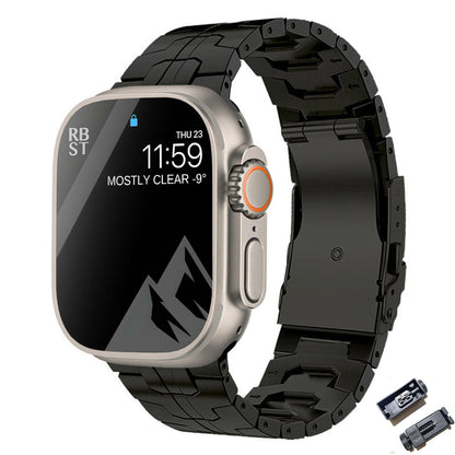 Titanium Alloy Watch Strap - Iron Man Safety Catch Titanium Band Metal Strap